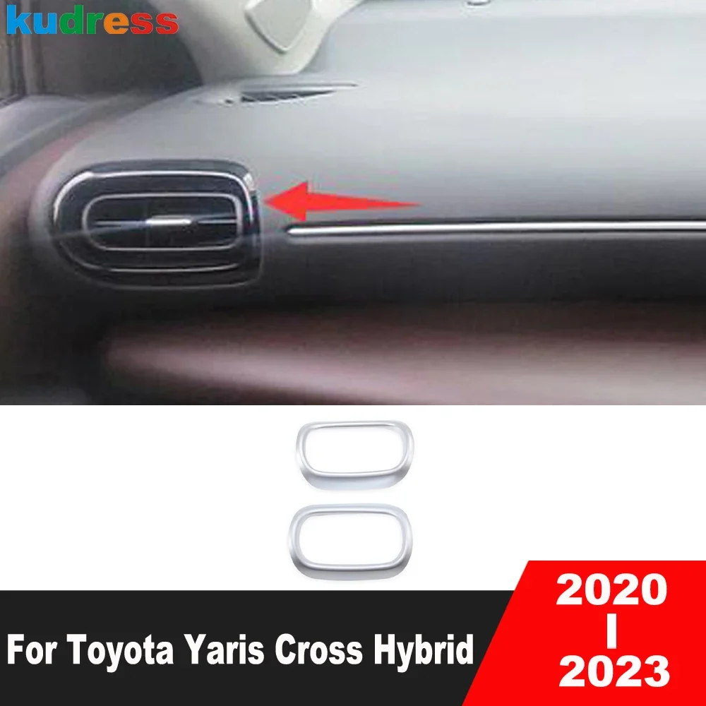 Car Front Side Air Condition Vent Outlet Cover Trim For Toyota Yaris Cross Hybrid 2020 2021 2022 2023 Matte Interior Accessories