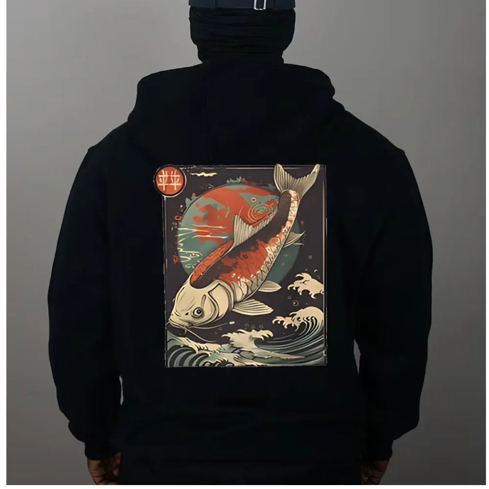 

Koi Fish Hoodie Artistic Japanese Design Cozy Unisex Hoodie Unique Aquatic Apparel Gift for Fish Lovers & Nature Fans Japan Art