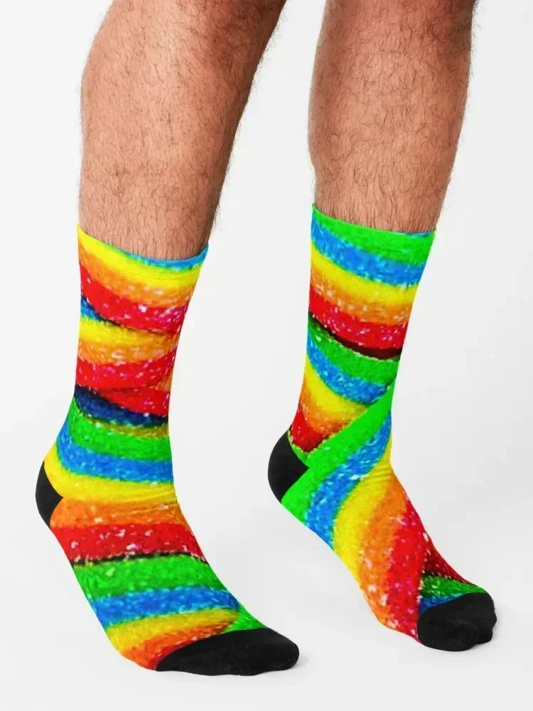 Rainbow Candy Socks Thermal man winter funny gifts custom sports sheer Women Socks Men's