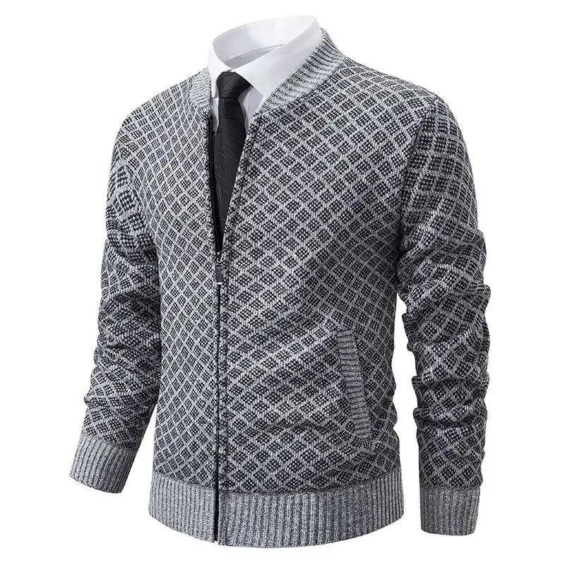 Men's Outdoor Casual Cardigan Sweatercoat Autumn Winter Thick Warm Wool Sweater Men New High Quality Slim Fit Knitted Jacket Top