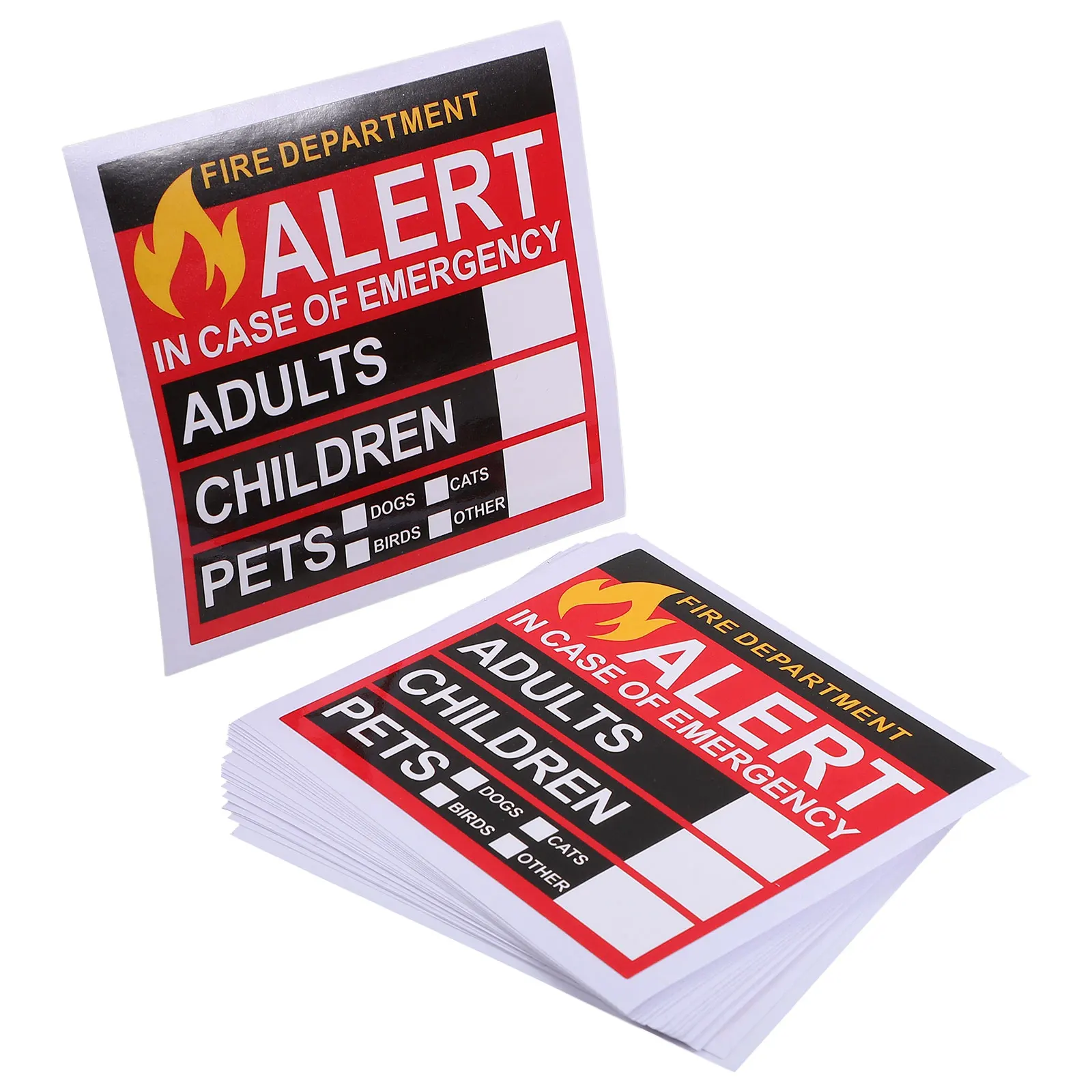 

20 Sheets Alert Stickers Emergency People People Rescue Stickers Pets Rescue Decal Window Bumper Alert Tag