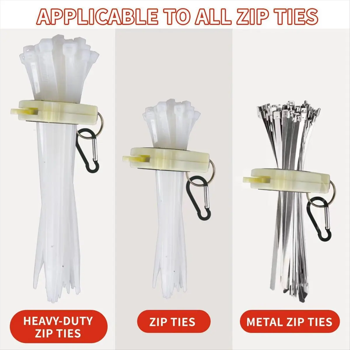 [Trending Offer] 5Pcs Cable Tie Organizer, Tool Belt Tie Holder for 4/8/12/18 Inch Zip Ties Cable Tie Tightener with 50Pcs Tie