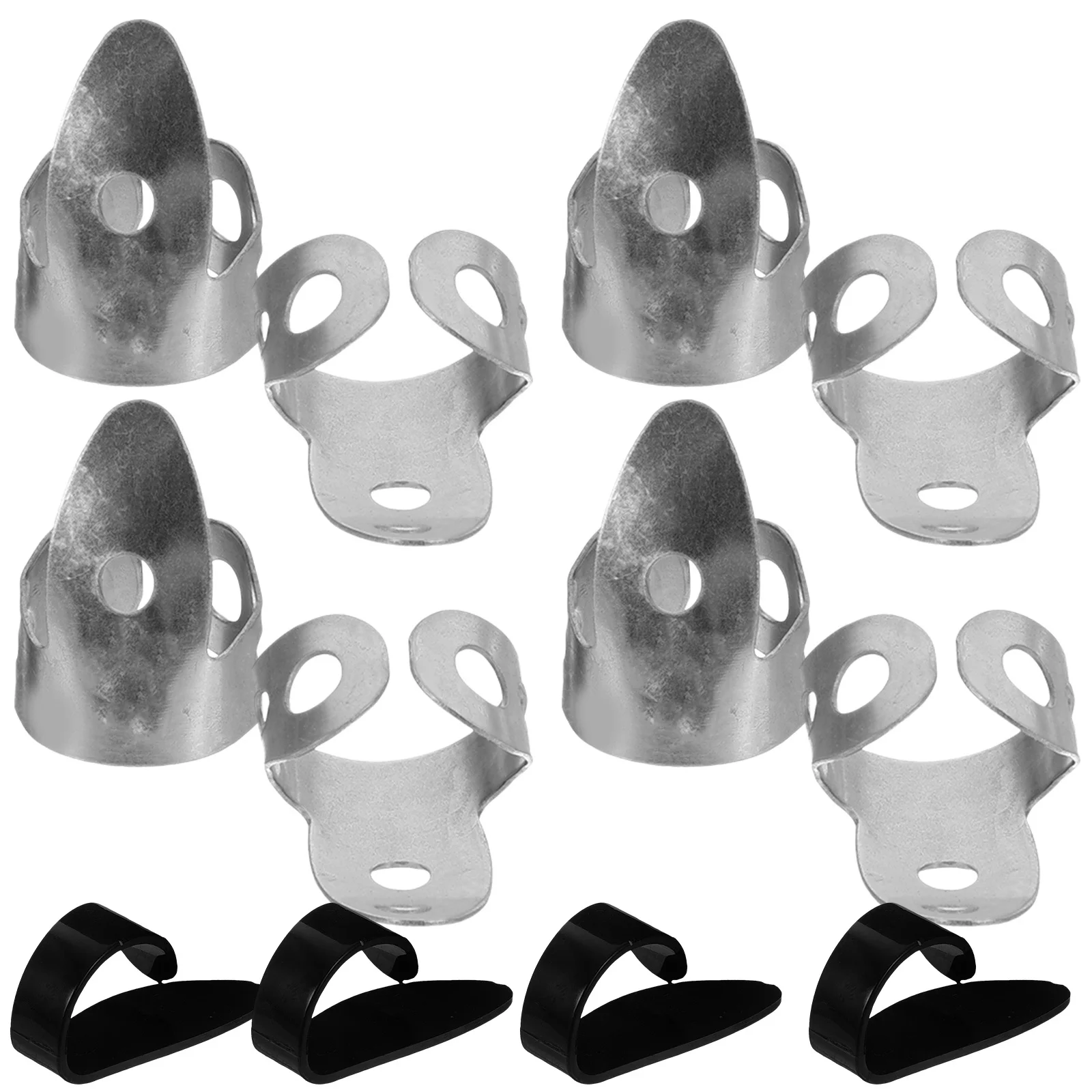 

12pcs Guitar Finger Metal Reusable Thumb Picks For Guitarists Lightweight Stringed Instrument Accessories Thick Acoustic