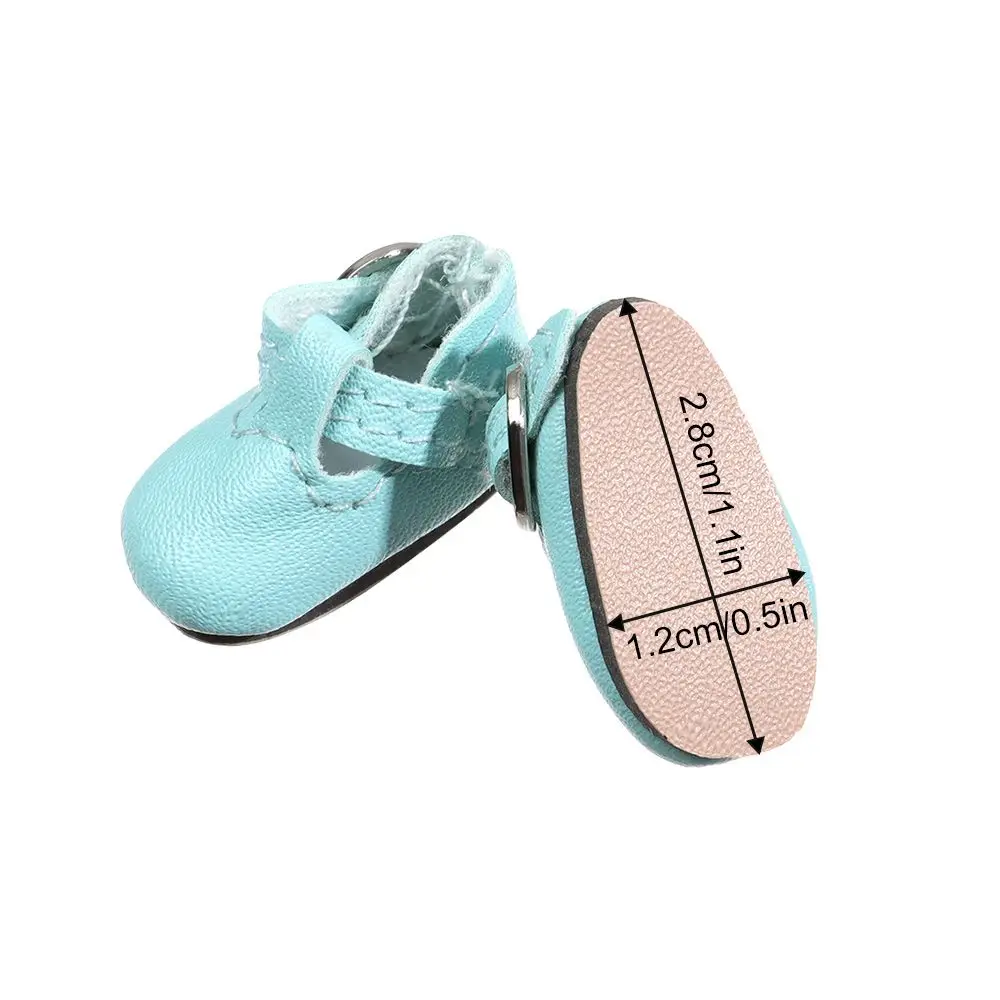 1 Pair Fashion Multicolor Doll Shoes PU Leather Cute Solid Shoes Fit 1/6 Scale Dolls Change Clothes Game Accessories 2.8*1.2cm