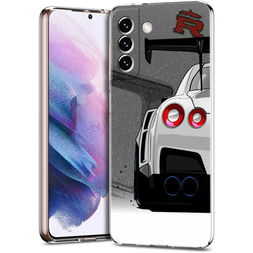 Phone Case For Samsung Galaxy S24 Ultra S23 FE S22 S20 S21 5G S10 S9 Plus S10E S8 Soft Clear JDM Type R Civic Sport Car Cover