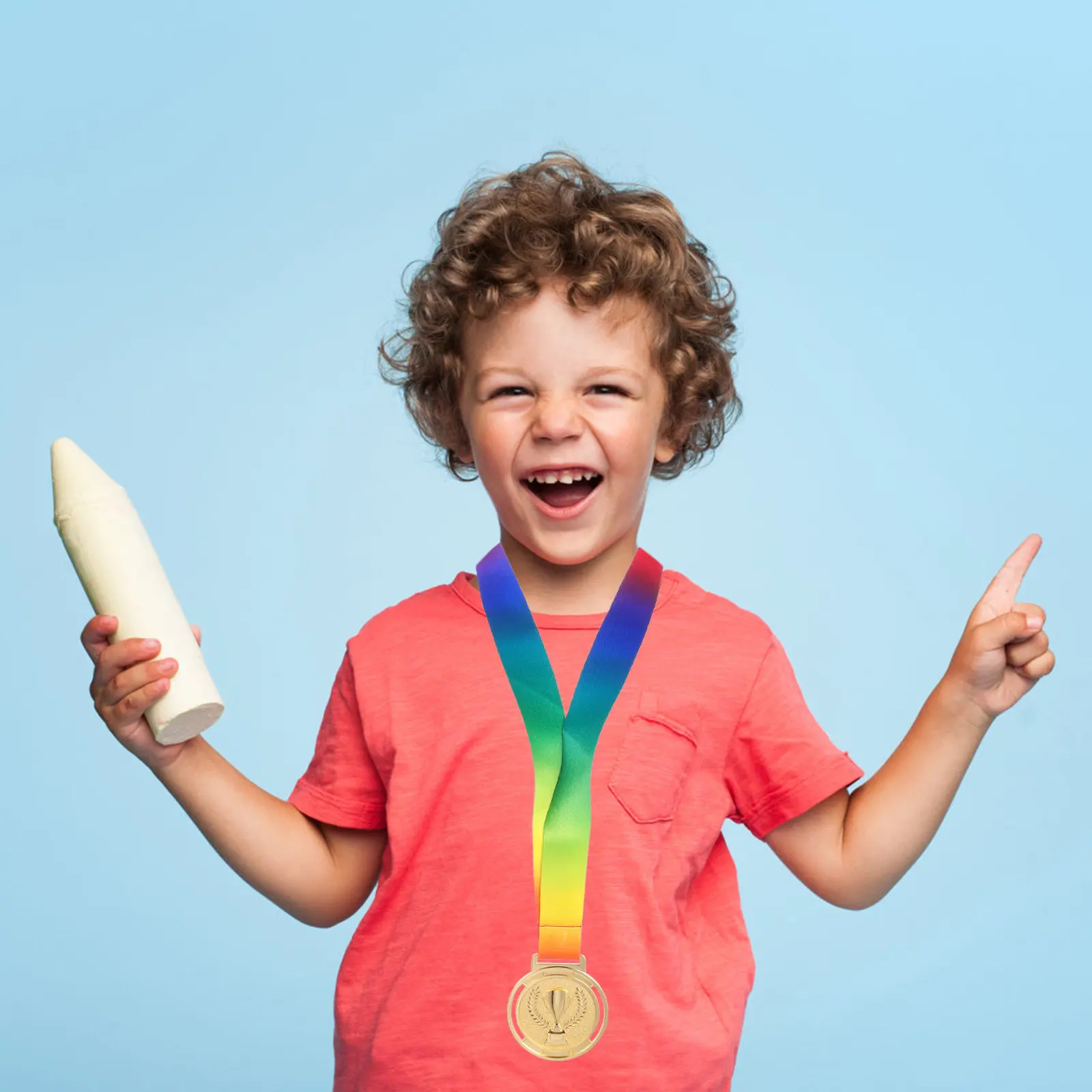 3Pcs Zinc Alloy Award Medals Sports Competition Hanging Trophy Pattern Gold Silver Bronze Medal Set for Winners Event Rewards