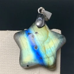 Uglyless Double-face Polished Smooth Labradorite Pendants Women Natural Rainbow Labradorite Blue Light Beads Heart Oval Stones