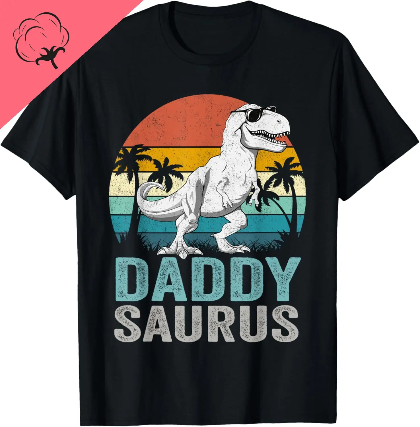 Daddysaurus T Rex Dinosaur Daddy Saurus Family Matching T-Shirt Breathable and Comfortable Cotton Tee Ropa Hombre
