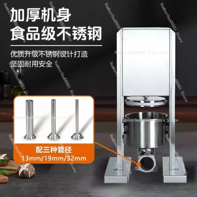 

Электрический напольный пресс для колбас из нержавеющей стали с педальным управлением скоростью, вертикальный наполнитель для мяса, 10 л, для дома и коммерческого использования