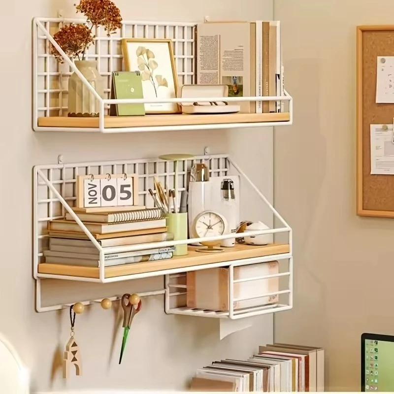 Creative Wall Mounted Shelf Without Drilling Open Grid Shelf for Living Room Bedroom Kitchen Decoration Storage Rack Estantes