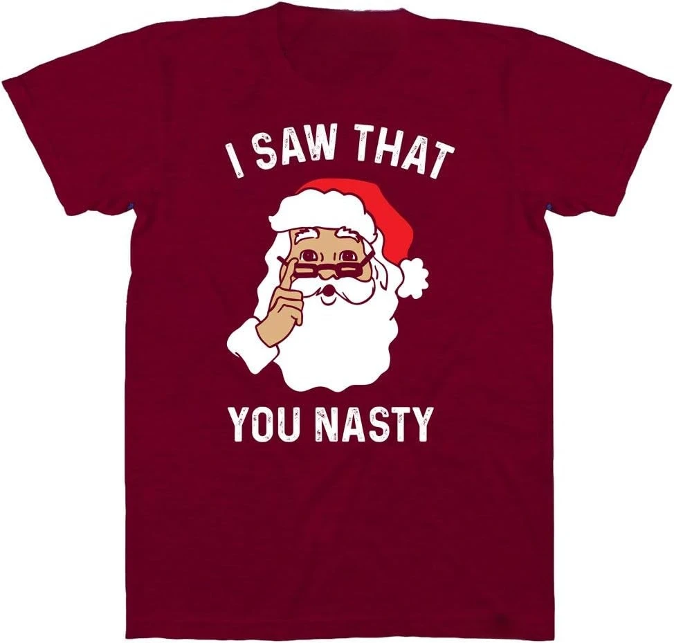 Tipsy Elves Men's Funny SantaClaus T Shirts Hilarious Xmas for Ugly Merry Christmas Party Casual Loose Tops Tee Shirt Short