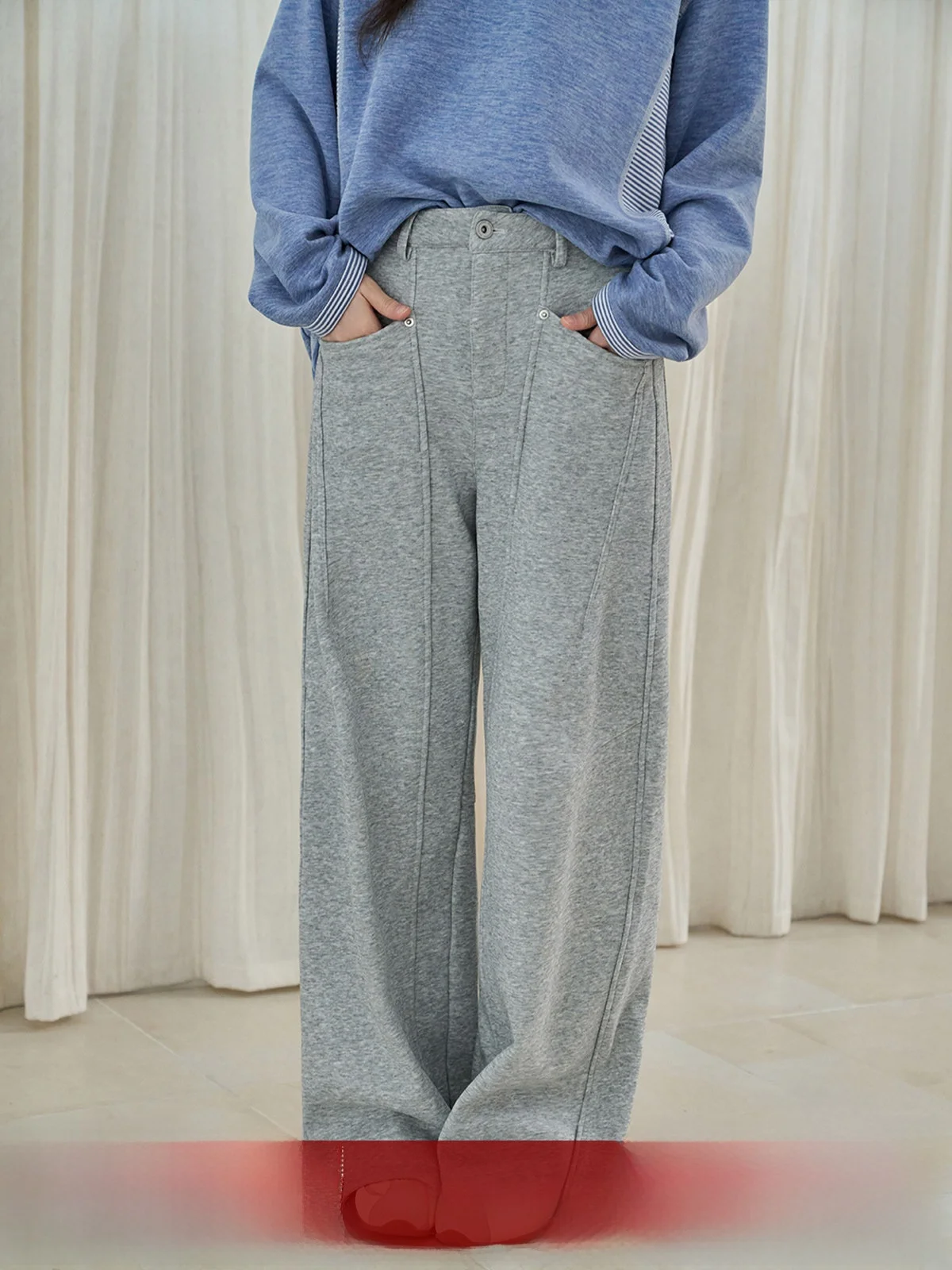 

Женские повседневные брюки MoZao с высокой талией, на флисовой подкладке, прямого кроя, свободные, широкие, удобные, в корейском стиле, для работы и повседневной носки