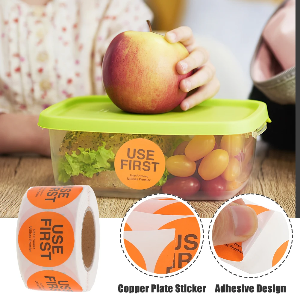 

4 Rolls Inventory Control Label Stickers Food Storage Adhesive Labels For Restaurant Kitchen Use First Decals Organizing Copper