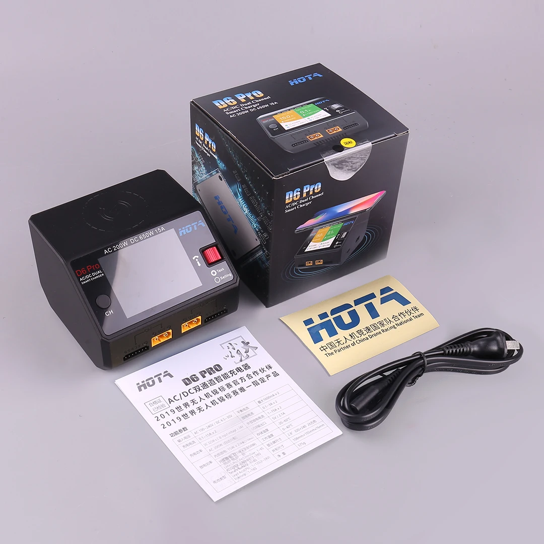 HOTA D6 Pro AC 200w DC 2x325w /15a Channel Smart Battery Charger Discharger Lipo Charger For RC Drone Spare Parts thumbnail 6