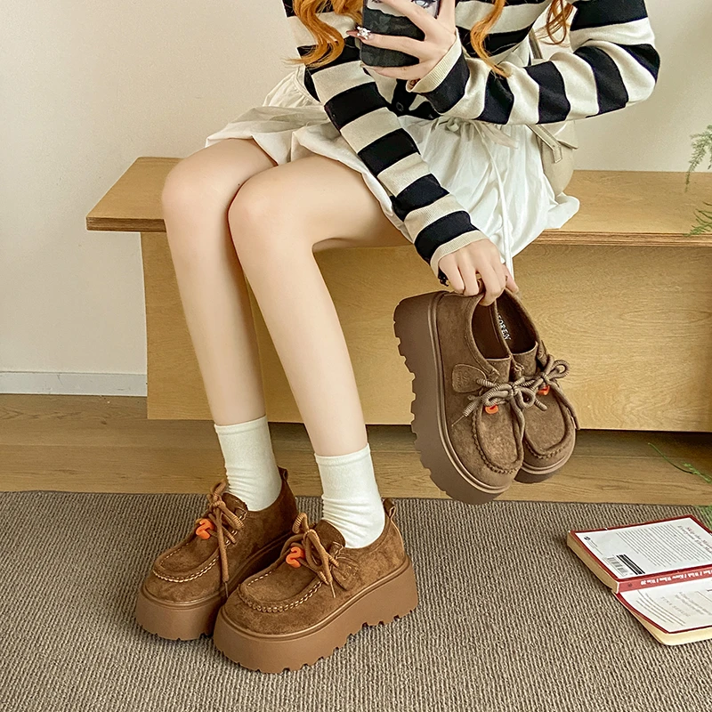 أحذية بدون كعب للسيدات، شباشب ذات نعل سميك بتصميم جديد لعام 2025، شباشب نصف كاجوال للسيدات بتصميم قديم #6