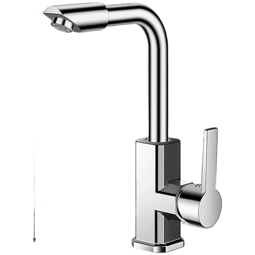 Solid Brass Basin Mixer Tap with Disc Valve Core and Compatibility for 3.2 cm to 4.7 cm Single Hole Installation
