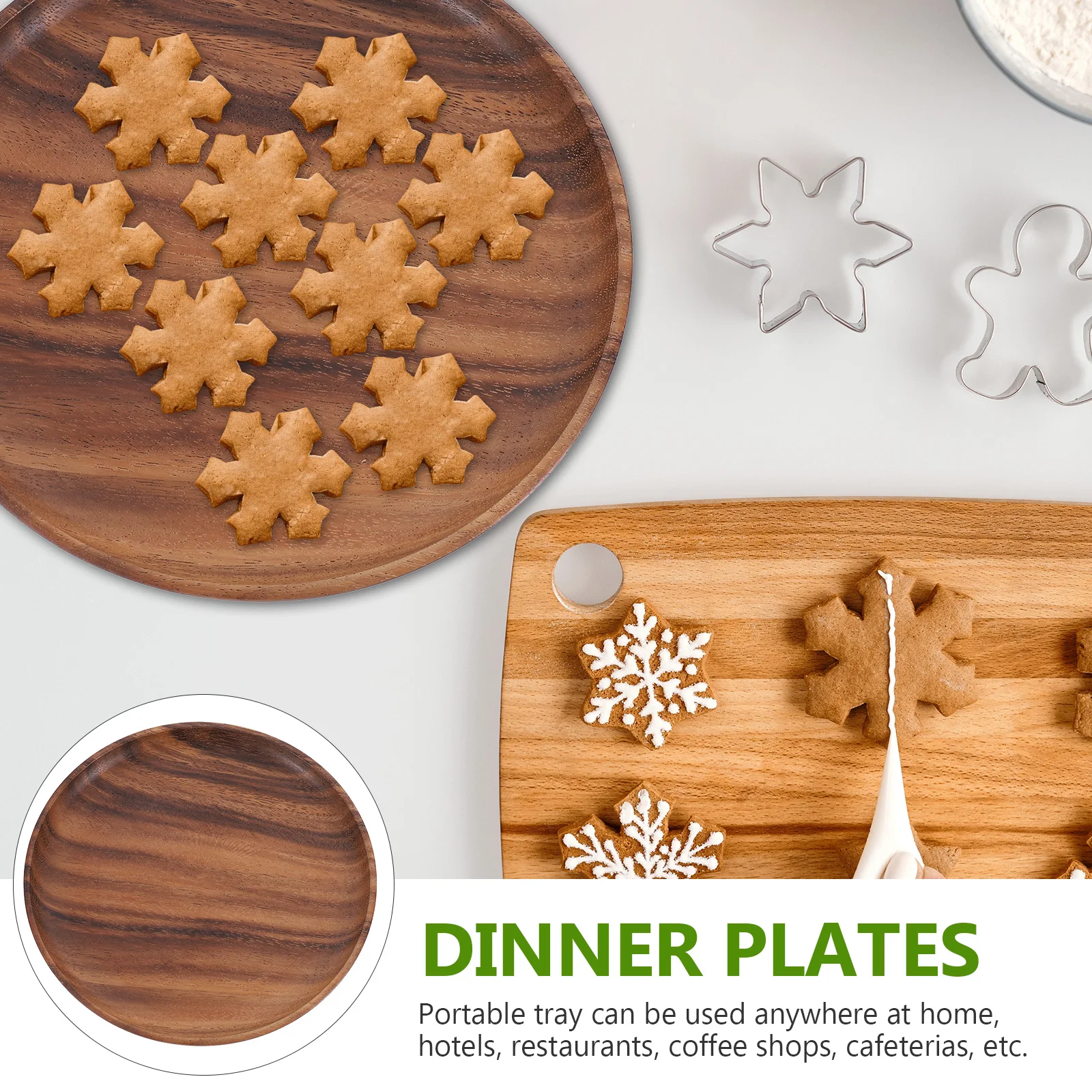 

Wooden Cake St Dessert Plate 20x2cm Round Tray Strong Natural Wood Smooth Surface Safe Fruit Display Kitchen Banquet