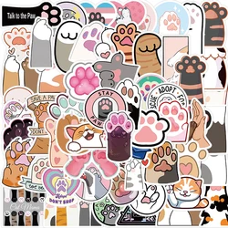 10/30/61PCS Cute Cat Paw PVC Sticker Aesthetic Children's Decoration Scrapbooking Korean Stationery School Supplies for Kids