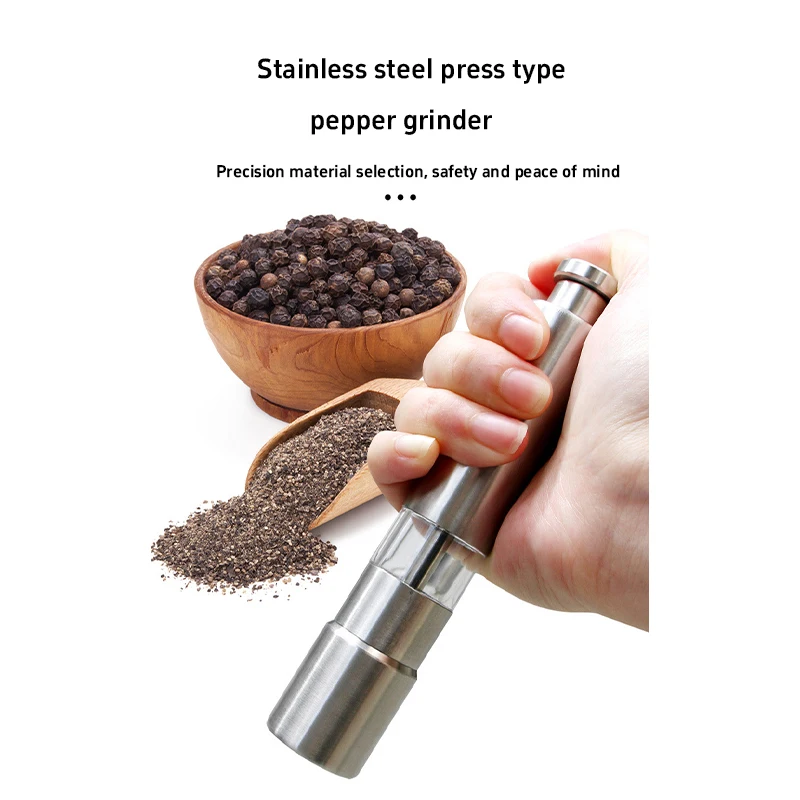 زجاجة طحن الفلفل اليدوية المصنوعة من الفولاذ المقاوم للصدأ، أداة مطبخ مطحنة الفلفل الإبداعية فعالة لمختلف البهارات مثل ملح الفلفل #2