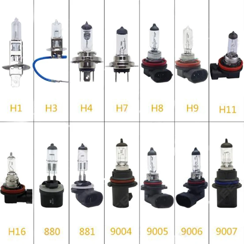1PC Bright 9005 9006 Halogen Lamp Car Headlight H1 H3 H4 H7 H11 HB3 Bulb Fog Light