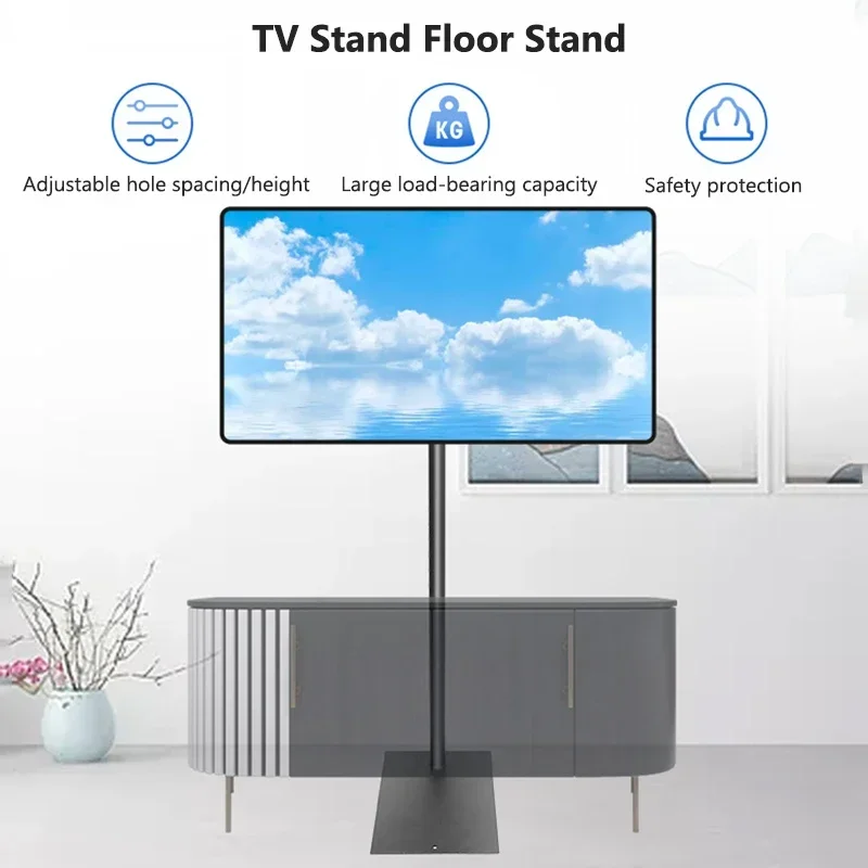 Universal Floor TV Stand with Base Mobile TV Mount Bracket Height Adjustable 90° Rotation TV Stand for 27-43