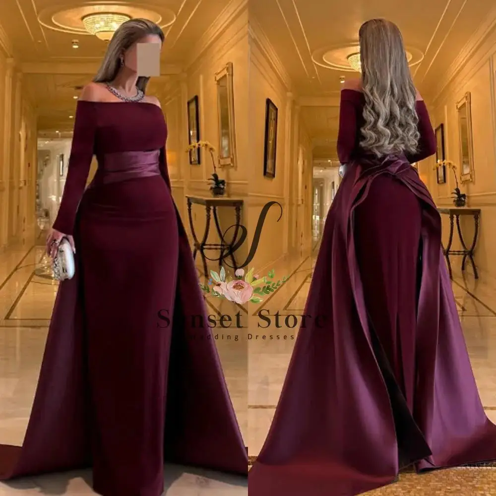 Robes de soirée personnalisées pour femmes, longueur au sol, traîne Court, sans bretelles, froissée, trois quarts, ligne a, Grace