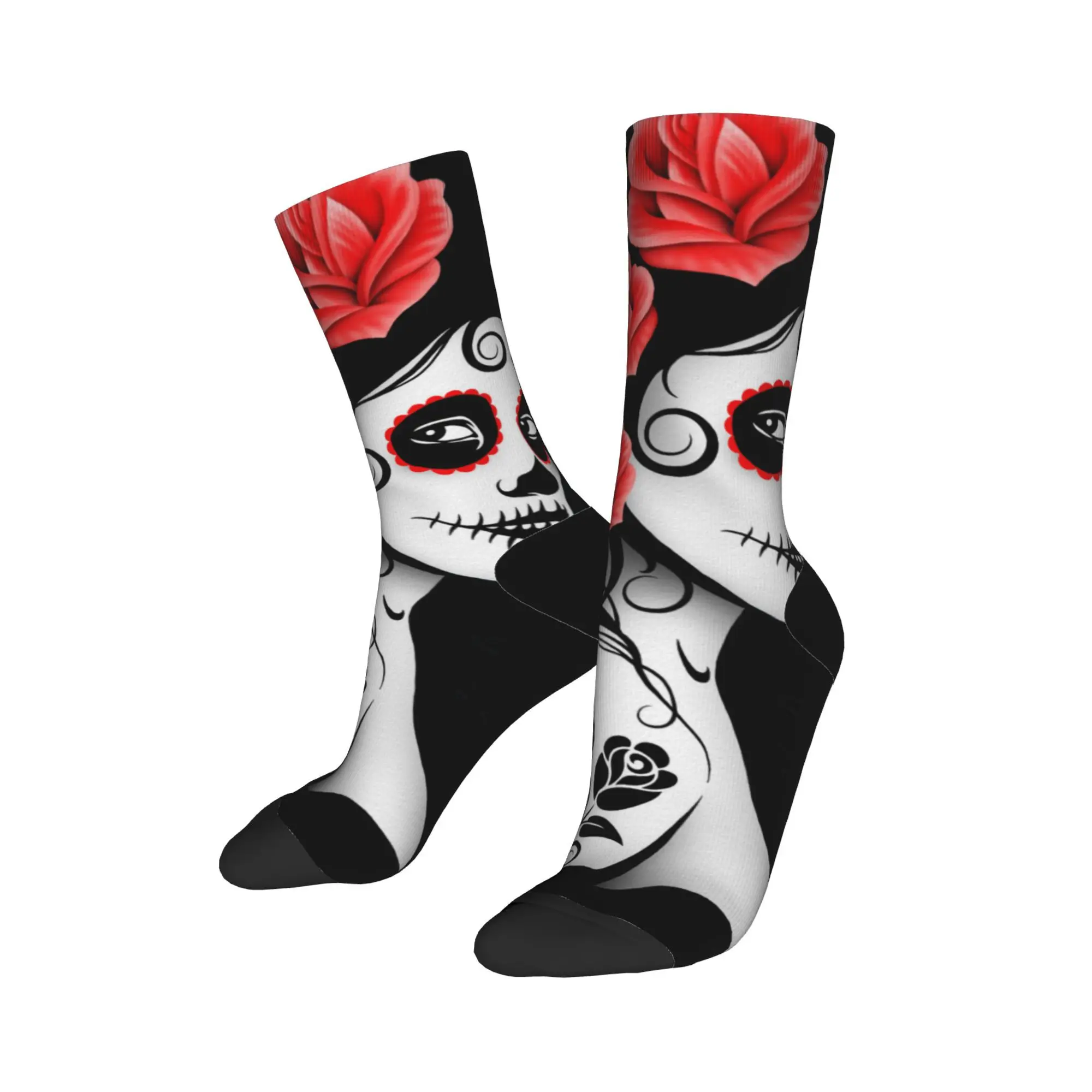 Day of the Dead Sugar Skull Girl 1 Socks Men's Women Polyester Fashion Socks Spring Summer Autumn Winter Middle Tube Socks Gift