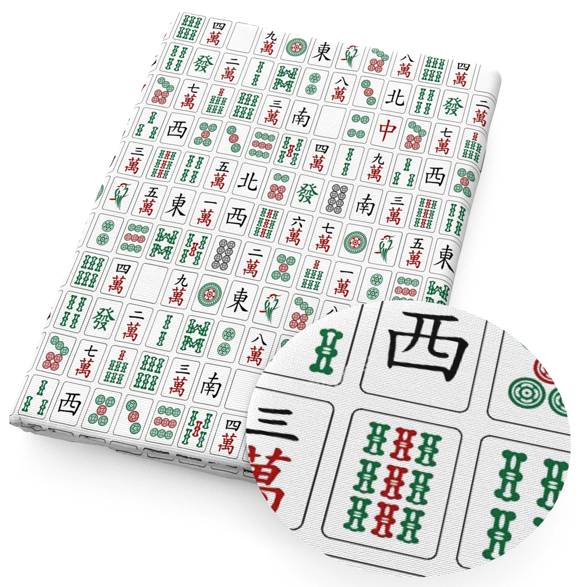 50*145cm Poker Mahjong Game Polyester Cotton Fabric Patchwork For Tissue Sewing Quilting Fabrics Needlework DIY Handmade