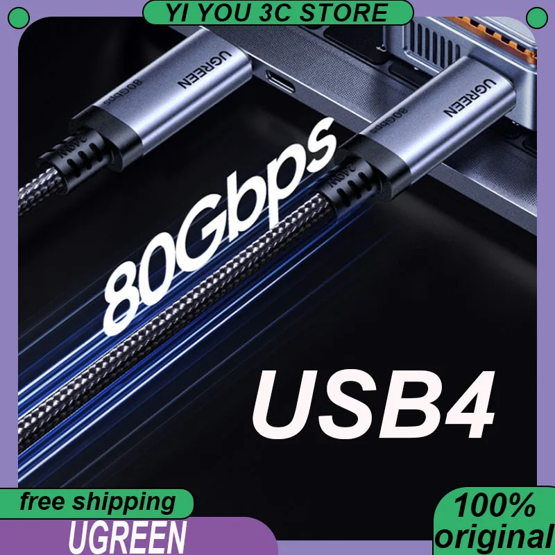 

UGREEN Data Cable Type-C Full Function Cable USB4 USB3.2Gen2 Audio and Video Projection Display High Speed Transmission