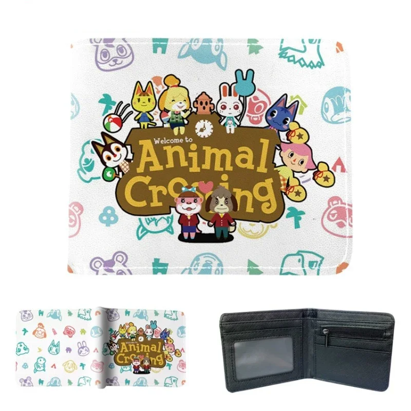 Animal Crossing PU Wallets for Man and Women Anime Figure Isabelle Tom Nook Cosplay Short Coin Purse Kawaii Cartoon Purses Gifts