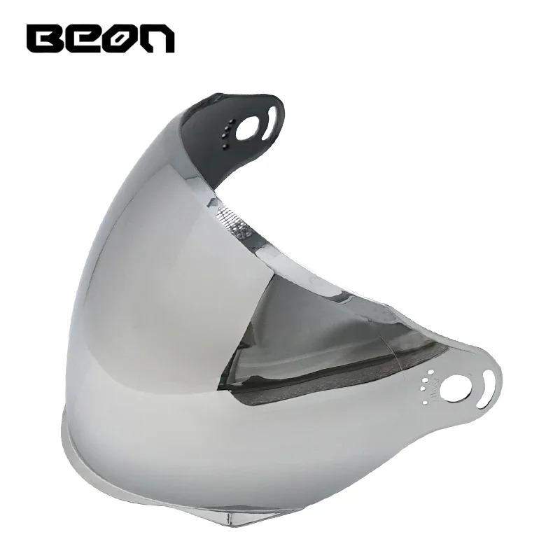 BEON-Demi-casque de moto, B112, Lentilles arc-en-ciel, Coloré, Plaqué argent, Thé profond, Protection solaire transparente, Wi