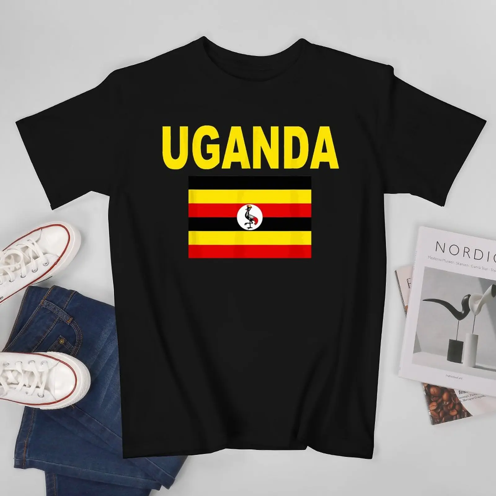 More Design Uganda Flag Ugandans Men Tshirt Tees T-Shirt O-neck T Shirts Women Boys Clothing 100% Cotton