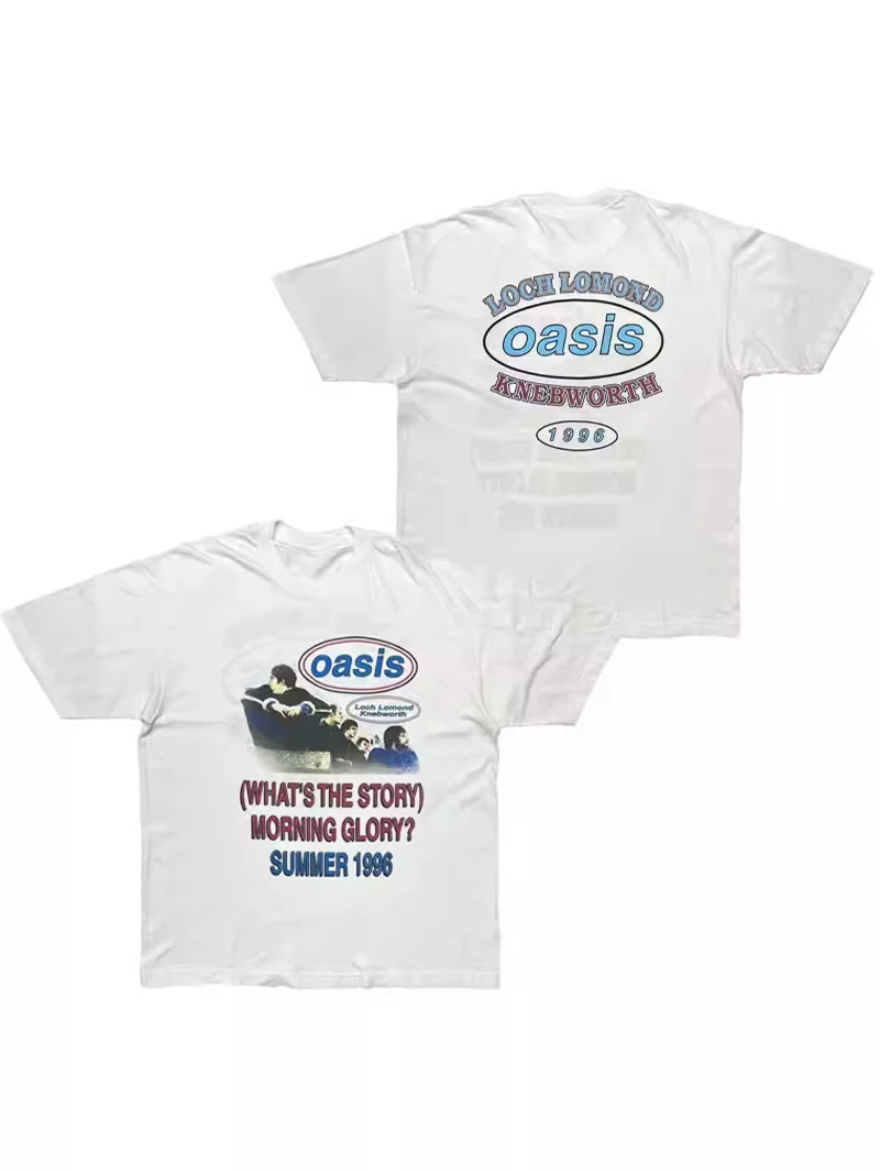 

Oasis Oasis Band New Rock Y2k T-Shirt Retro Punk Short Sleeve Girls Cotton Summer Short Sleeve T Shirts for Unisex T Shirt