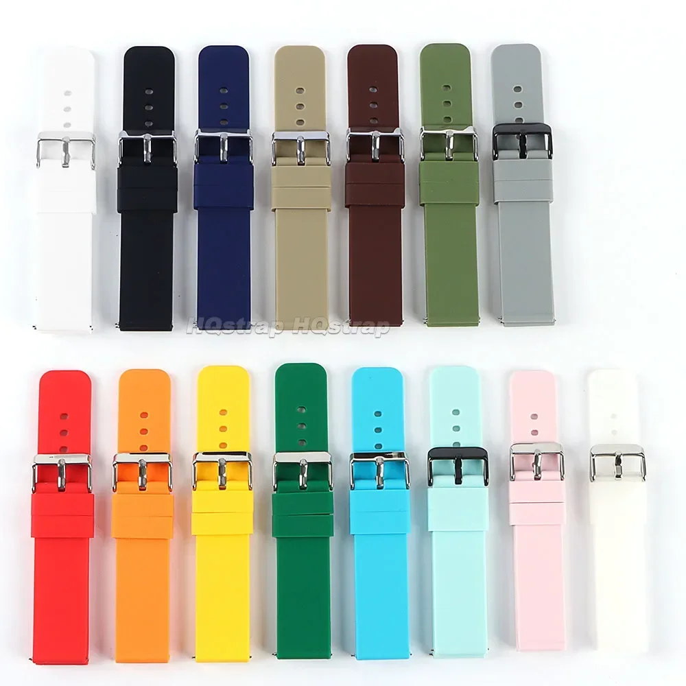 Silicone Rubber Watch Strap 14/16/18/20/22/24mm for Samsung Galaxy Watch 7 6/5/4 Waterproof Watch Band Watches Accessories