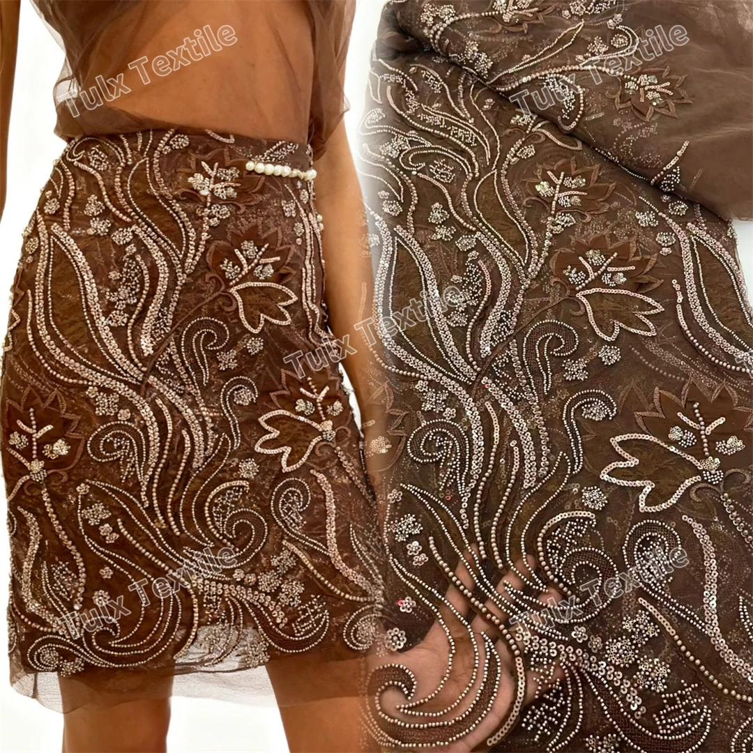 

Африканский тюль, кружевная ткань 2026, блестки, вышивка бисером, жених, нигерийская свадебная ткань высокого качества, французская кружевная ткань для свадебной вечеринки