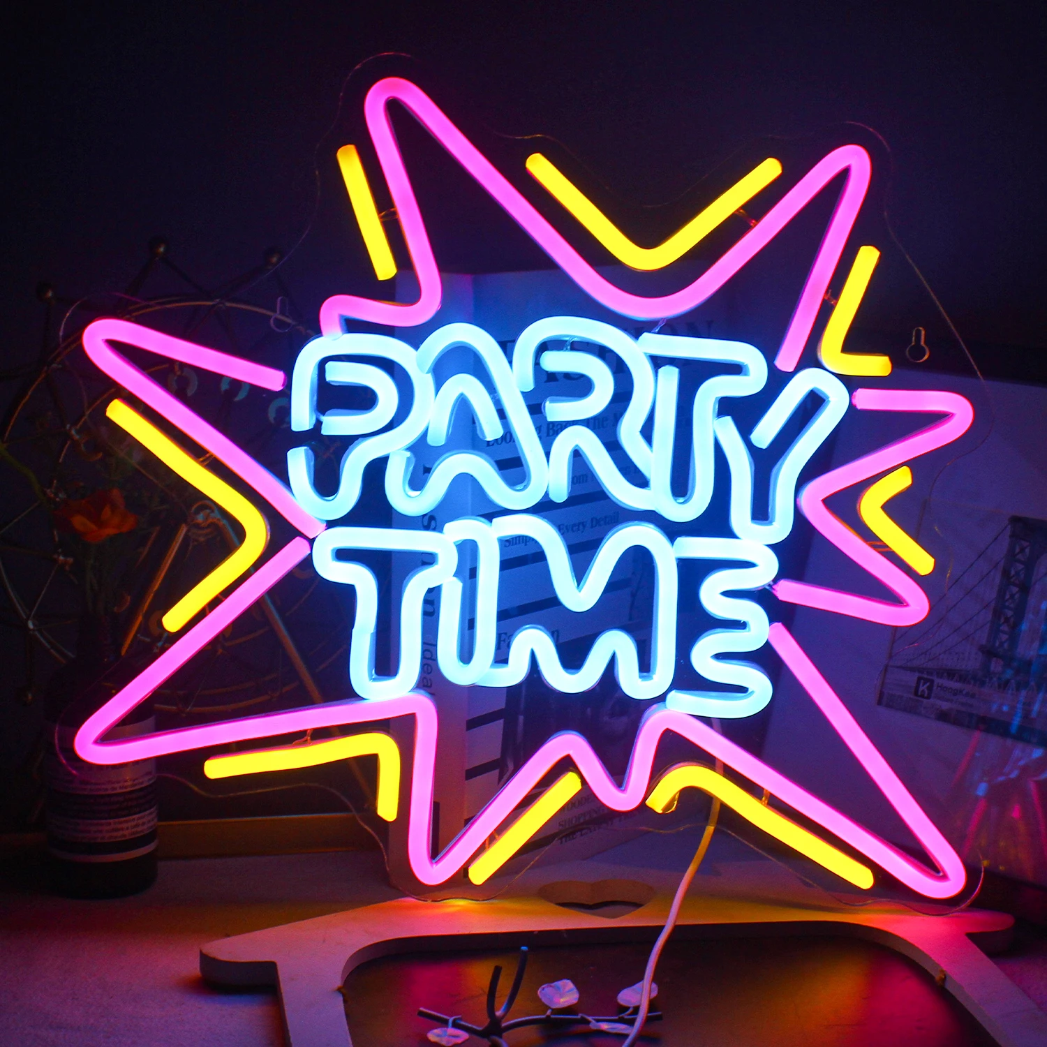 Party Time Lighting Neon Sign LED For Party Birthdays Weddings Bar Club of Various Festivals Indoor Wall Decor LED Neon Light