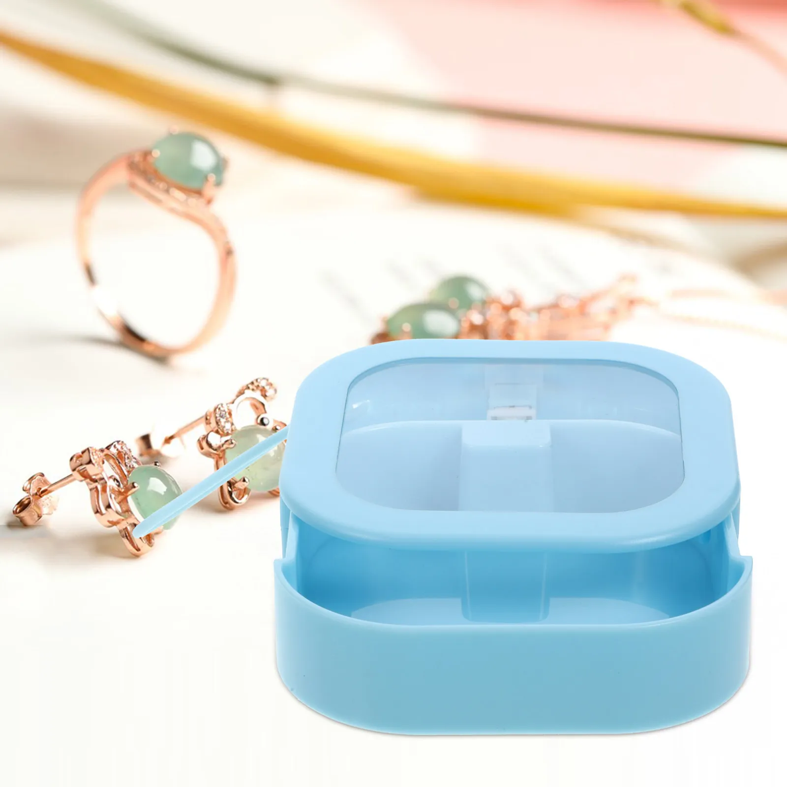 

Набор из 4 штук: Портативные дорожные органайзеры для украшений и аксессуаров для волос, компактные контейнеры для резинок и заколок