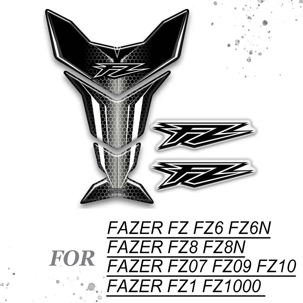 FZ07 FZ09 FZ10 Protection Tank Pad Grips Gas Fuel Oil Kit Knee Decals Stickers For Yamaha FAZER FZ FZ6 FZ6N FZ8 FZ8N FZ1 FZ1000