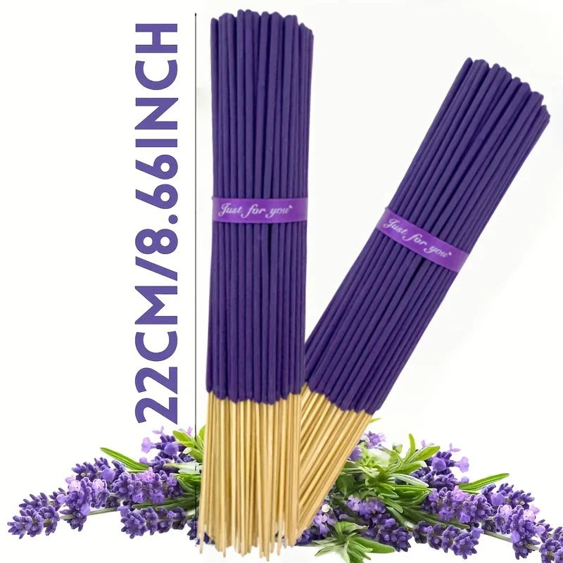 Erhältlich in Packungen mit 57/129/299 Stück, Lavendel Premium Aromatherapie Räucherstäbchen, 8. 66 Zoll – 30–40 Minuten Brenndauer, leichter und frischer Duft, geeignet für die Dekoration von Wohnungen, Küchen und Restaurants, ideal zur Geruchsbeseitigung im Homeoffice, langanhaltender Duft, perfekt für Schlaf, Yoga, Arbeit, Meditation, Fitness, Entspannung im Büro, ein ideales Geschenk für Feiertage wie Weihnachten, Halloween, Thanksgiving usw. – Detail 3