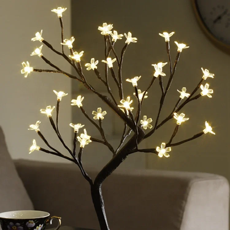 Indoor Outdoor Battery Christmas Home Decoration LED Cherry Flower Blossom Tree Light