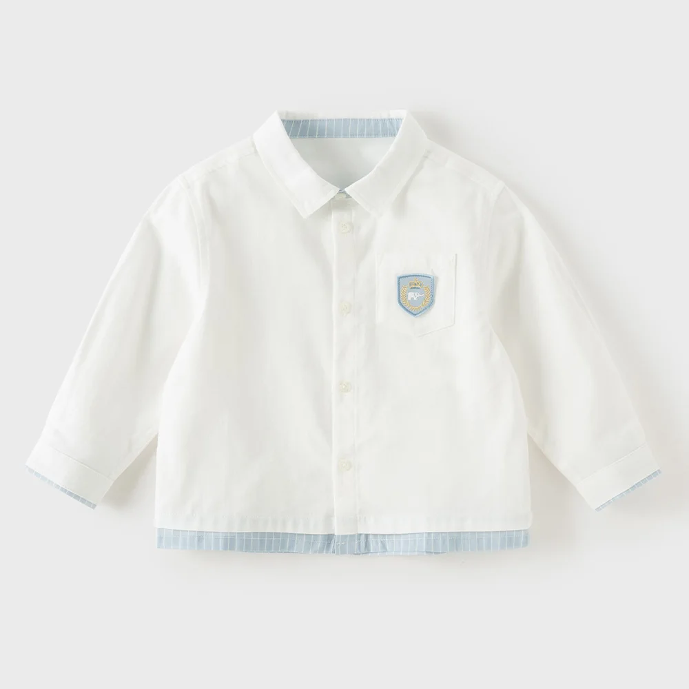 Dave Bella Children Patchwork Autumn Spring Shirt Boys Casual Outdoor Long Sleeve Blouse Tops Formal Party Clothes DB3262834