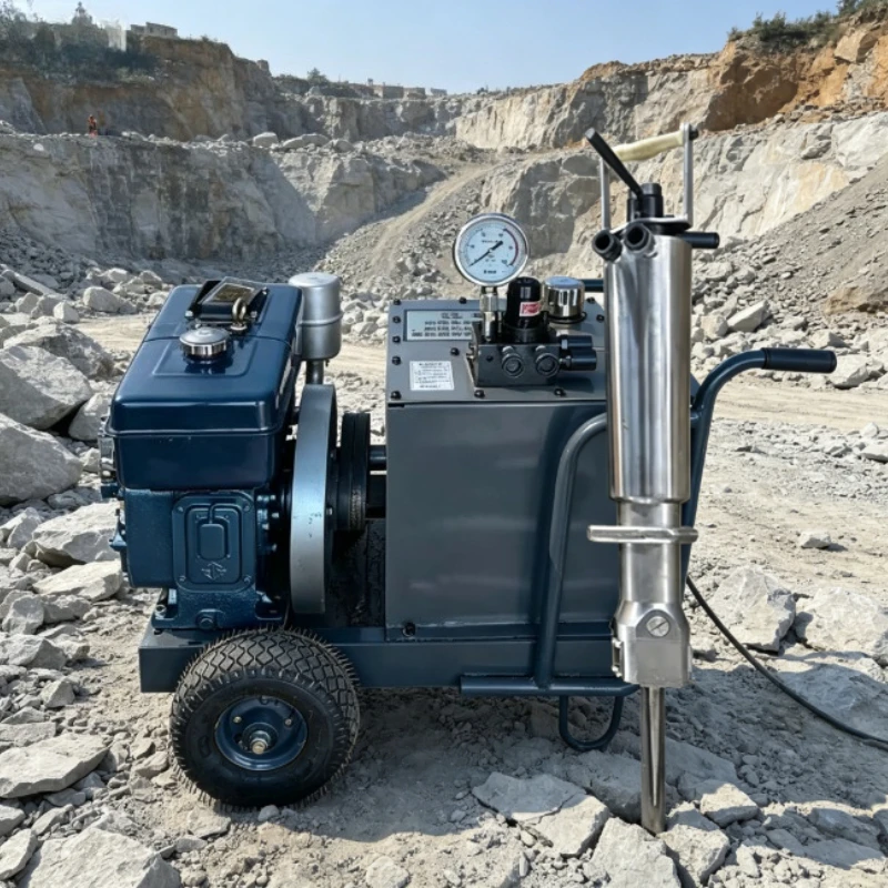 Mobile Diesel Hydraulic Rock Splitting Machine Industrial Hydraulic Stone Separator for Road Mining Quarry Engineering