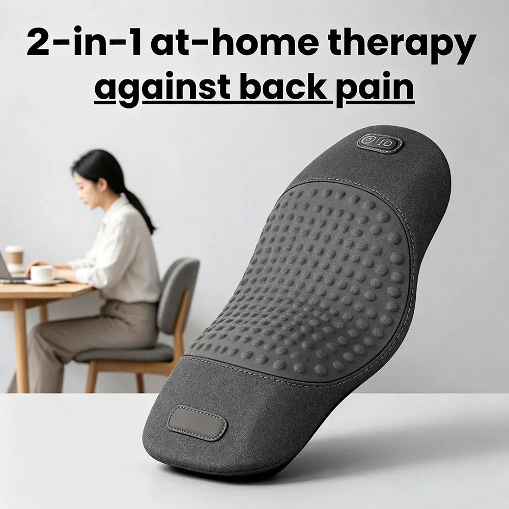 

Ergonomic Waist Pillow Heating Vibrating Back Massager Back Massage Protection Pad Lying Flat Waist Relief Waist Support