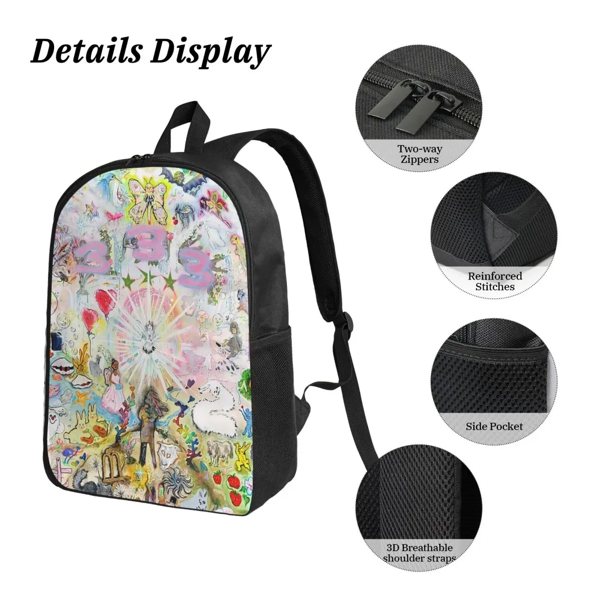 Drain Gang Bladee 333 Album Cov Zaino Studente Ragazzi Ragazze BookBag Borsa da scuola Borse a tracolla Borsa da pranzo isolata 3ps Astuccio