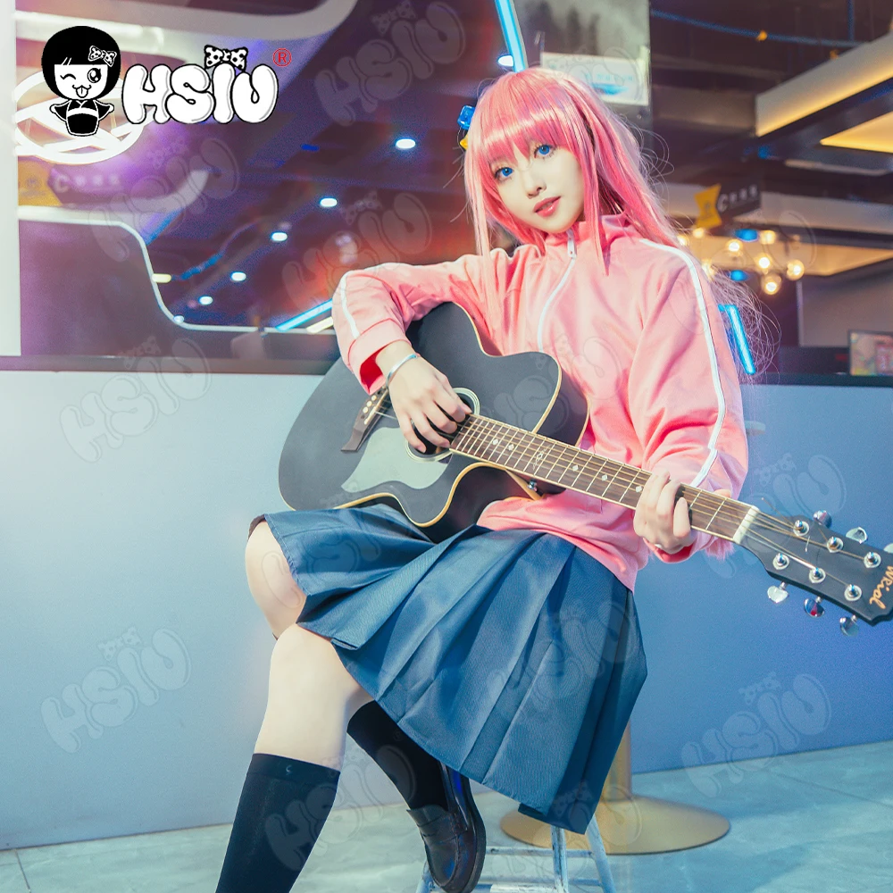 

Gotou Hitori Cosplay Costumes Anime Bocchi The Rock Cosplay HSIU JK Uniform Pink Winter High School Uniform Sailor Suit