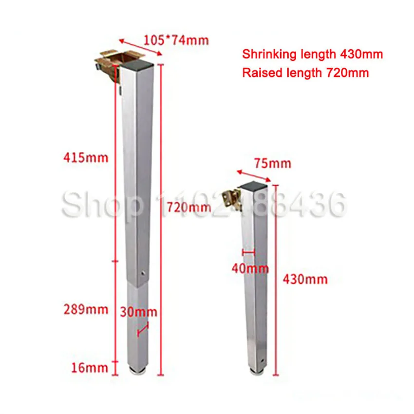 1PC 720mm Camper Telescopic Table Leg Folding Adjustable Height For Caravan Campervan Motorhome Folding Table Mount Accessories