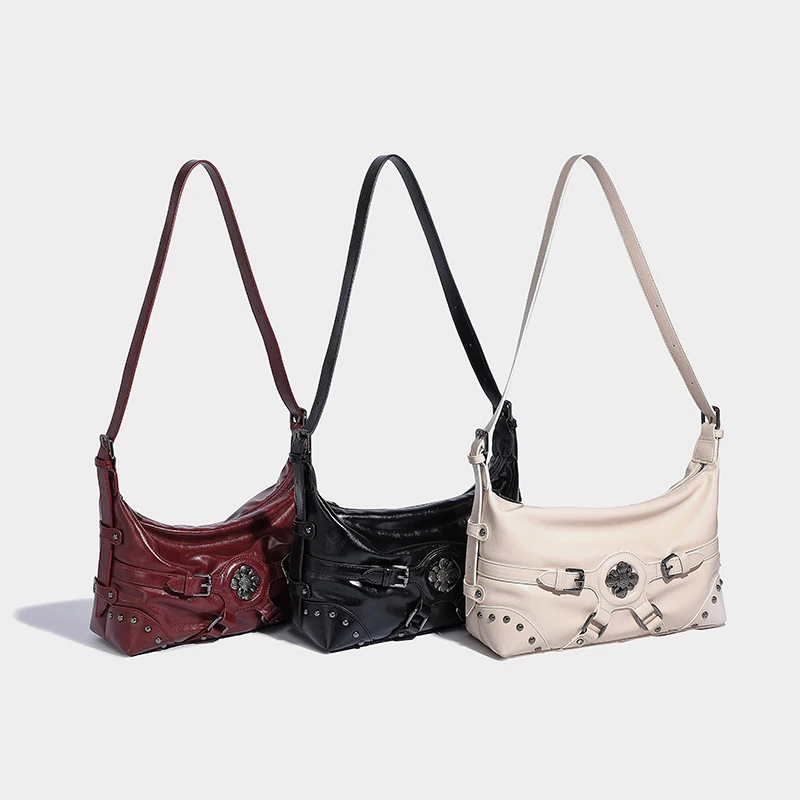 

Fashionable Women's Fall/Winter New Casual Tote Bag Luxury Designer Belt Buckle Decorative Handle Commuter One-Shoulder Tilt Bag