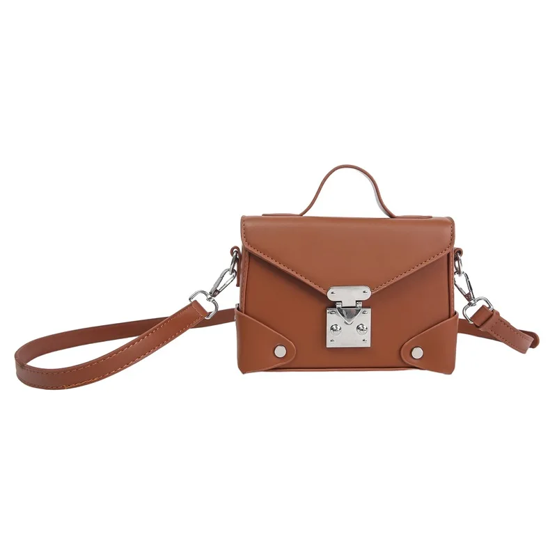 

Мини-квадратная сумка из твердого полиуретана — однотонная, универсальная для пар, повседневная сумка через плечо и через плечо для ежедневного использования