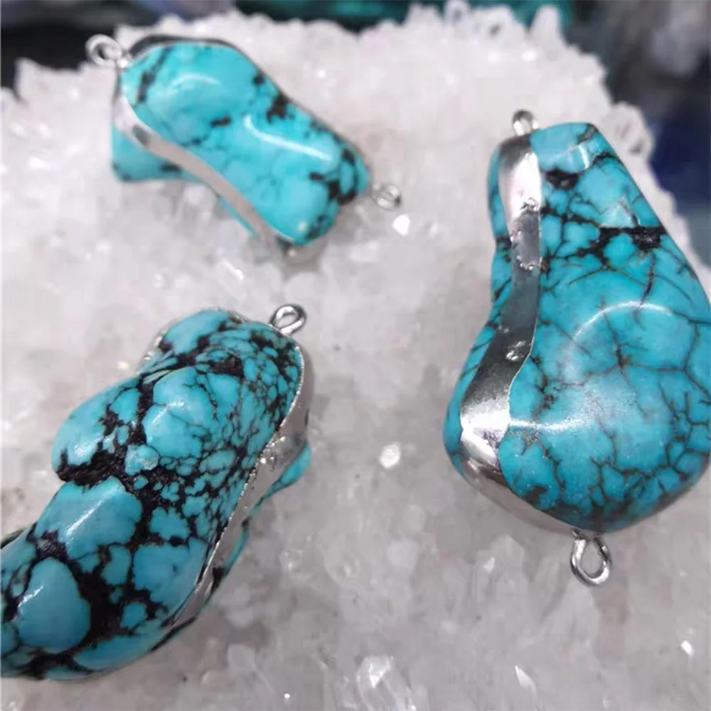 

Модный высококачественный бирюзовый камень, нерегулярный разъем 40x50 мм, 1 шт., подвески для женщин/мужчин, ожерелье «сделай сам», браслет, аксессуары, подарок