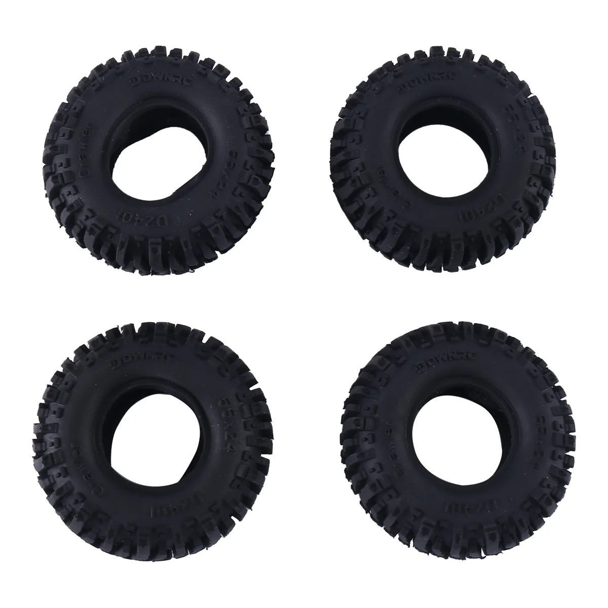 4Pcs 55x24mm 1.0 Rubber Tire Wheel Tyre for 1/18 1/24 RC Crawler Car Axial SCX24 AX24 FMS FCX24 TRX4M Upgrade Parts